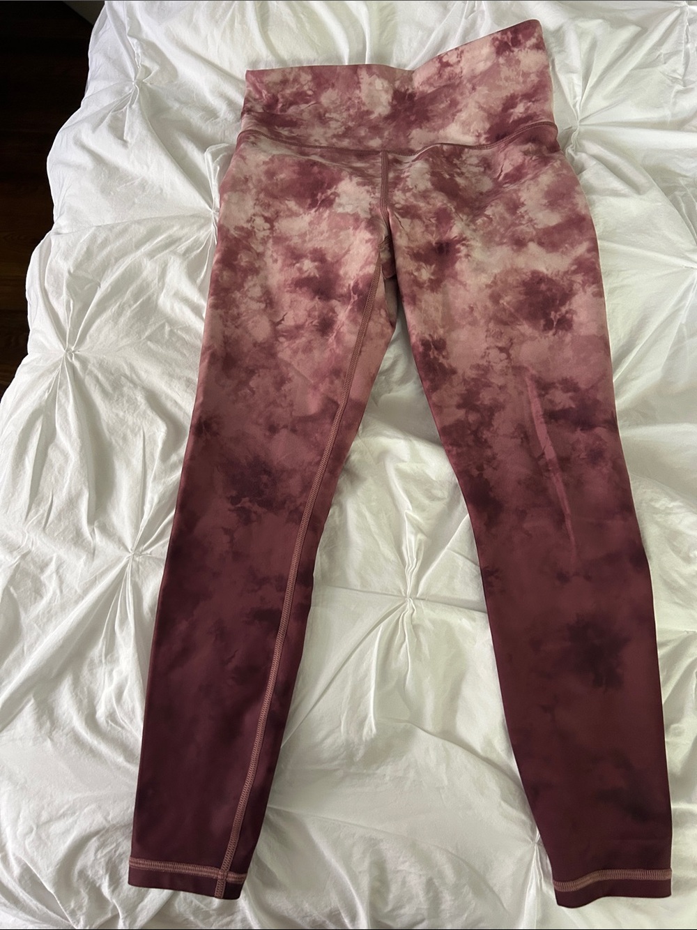 Athleta Tie-Dye Ombre Leggings in Mauve and Dusty Rose